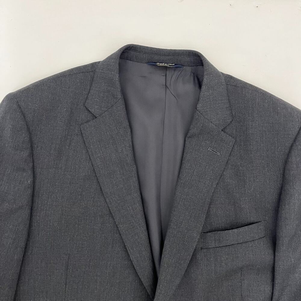 Joseph & Feiss Gold Mens 44R Blazer Jacket Black Charcoal Wool Long Sleeve‎ - Picture 3 of 16